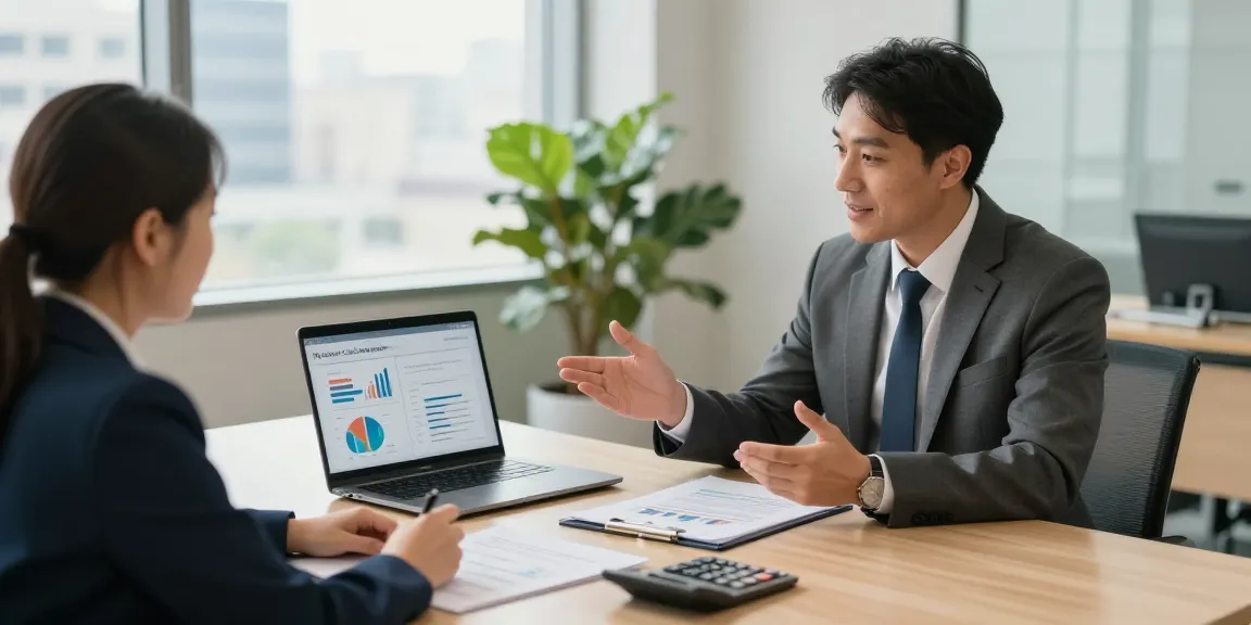 Comparison of merchant cash advance vs loan during a financial consultation in a modern office