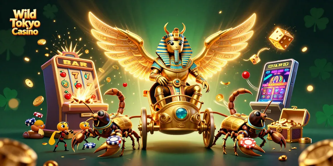 Gioca su Wild Tokyo Casino in un'illustrazione 3D vibrante di un casinò neon ricco di simboli e giochi.