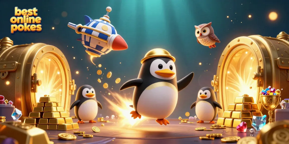 Play the best online pokies with an exciting golden penguin adventure in space.