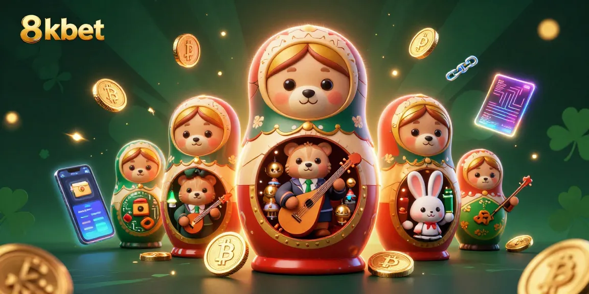 Engage with vibrant 8kbet casino illustration featuring colorful characters and crypto elements.