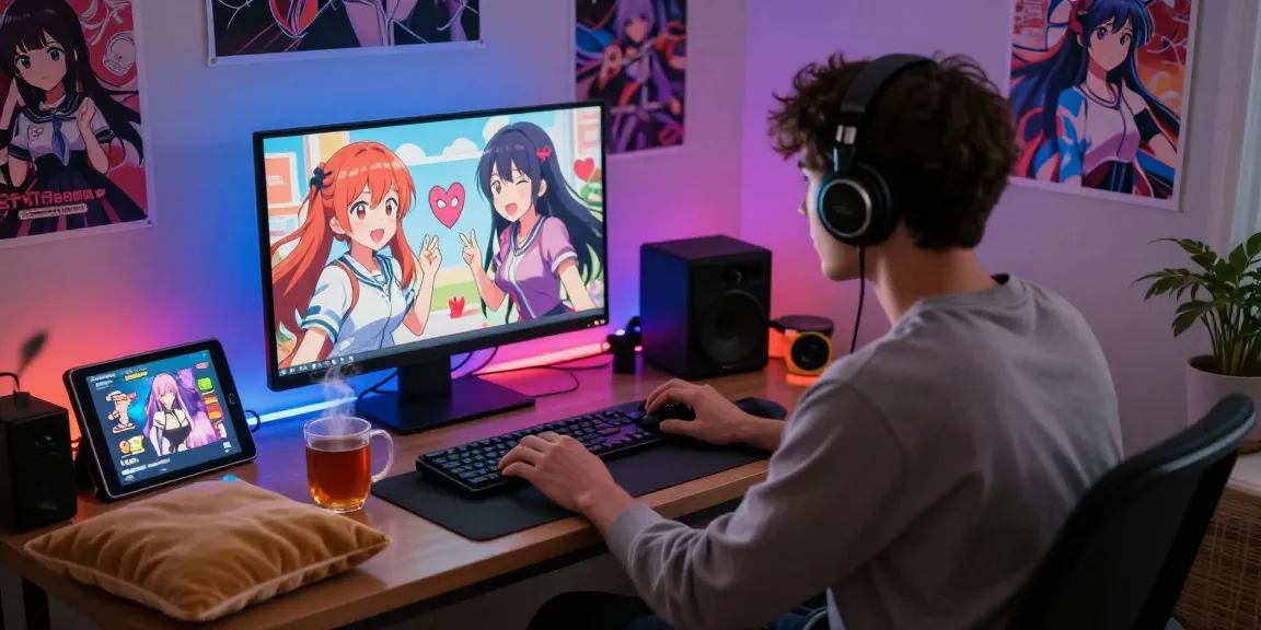 Engaging user AI hentai chat experience in a cozy room.