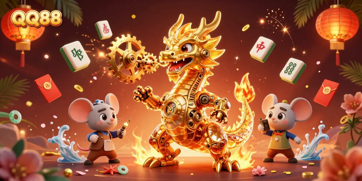 Engage with QQ88's thrilling offer as a golden dragon breathes luck and fortune.