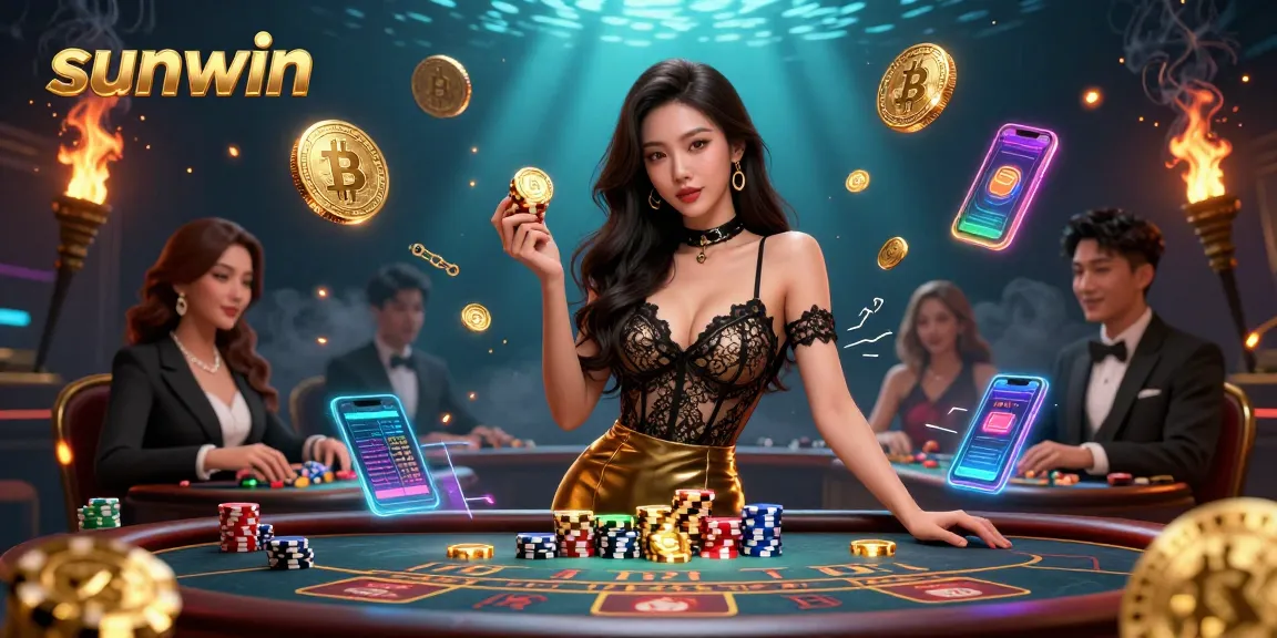 Play exciting high-stakes baccarat at sunwin with a glamorous atmosphere and valuable casino chips.