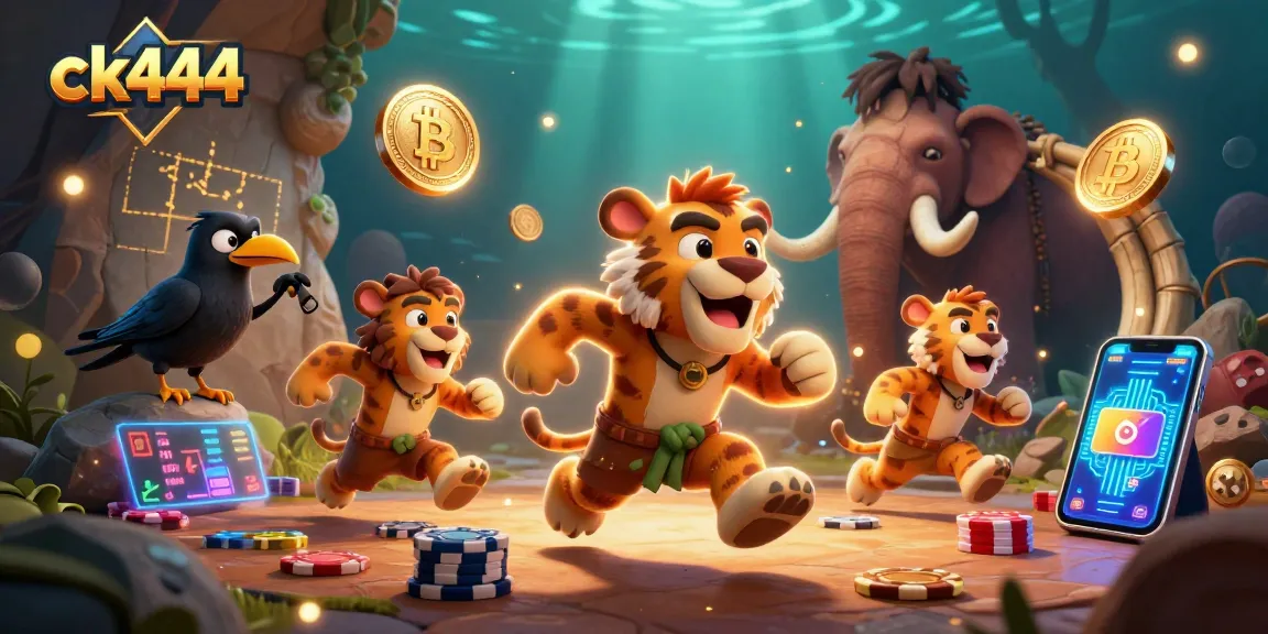Experience the thrill at ck444 Casino with a vibrant prehistoric scene.