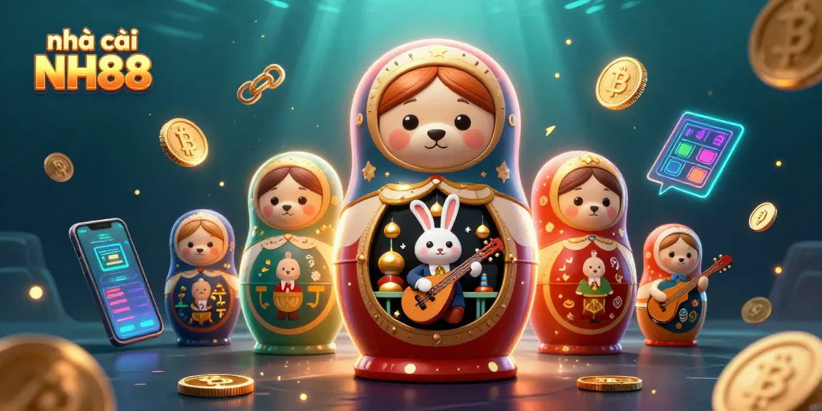 Engage with nhà cái NH88 through this vibrant 3D casino illustration showcasing dynamic game elements.