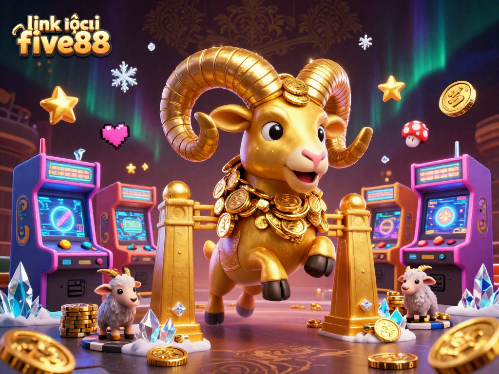 Experience the excitement of winning with link vào five88 at this virtual casino illustration featuring a vibrant 3D scene.