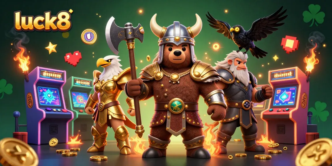 Play exciting games at luck8 with our unique 3D Viking berserker and Valkyrie combo.