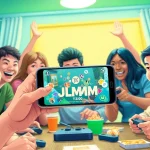 Players immersed in the jlmmm app, enjoying vibrant gameplay in a lively setting.