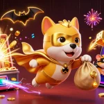 Experience thrilling jackpots at no hu with a cartoon superhero dog and hamster in a vibrant 3D casino scene.