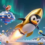 Experience thrilling gaming with sh bet featuring a golden penguin and casino elements.